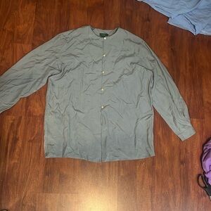 size medium light blue silk long sleeve button-down J.Crew top